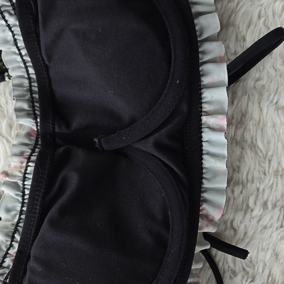 Ruched Roses Corset-style Bandeau Bikini Top Medium - Picture 6 of 8